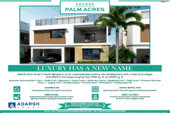 Book pristine 3 BHK villa at Adarsh Palm Acres in Bangalore